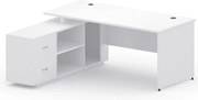 Narożne biurko z szafką MIRELLI 160x160 cm, lewe, biały