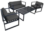 Zestaw mebli ogrodowych sofa + 2 fotele + stolik Oxford grafit