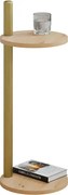 Minimalistyczny stolik pomocniczy dąb artisan + złoty Z7-S74