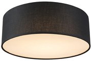 Lampa sufitowa czarna 30 cm z LED - Drum LED Nowoczesny Oswietlenie wewnetrzne