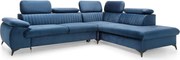 Ciemnoniebieska kanapa narożna rozkładana H0-L40