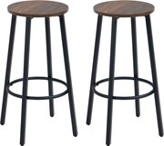 HOMCOM Zestaw krzeseł barowych w designie przemysłowym, rama metalowa, podparcie dla stóp, 42 x 42 x 65 cm