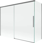 Mexen Rox parawan nawannowy 2-skrzydłowy rozsuwany 190 + 80 x 150 cm, transparent, gun metal - 8C9-190-080-95-00
