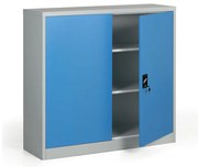 Metalowa szafa, demontowana, 2 półki, 1200 x 1150 x 400 mm, niebieski
