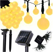 Solarny łańcuch dekoracyjny 50 diod LED / 8 trybów 500 mAh 9,5 m IP67 ciepła biała
