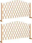 Outsunny Kratka nożycowa 2-częściowy zestaw rozszerzalna wolnostojąca z podstawami 180 x 30 x 103 cm Brązowa | Aosom PL