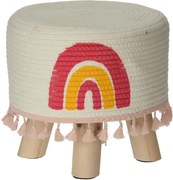 Drewniany okrągły stołek dziecięcy tęcza S8-B60