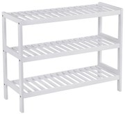 Biała bambusowa szafka na buty z 3 półkami R1-K45