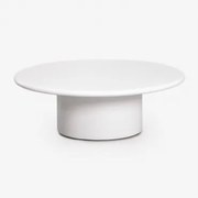 Okrągły Stolik Kawowy Do Ogrodu Z Cementu Namara Ø90 Cm & Biała - Sklum