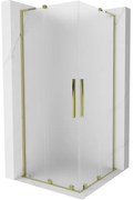 Mexen Velar L Duo kabina prysznicowa rozsuwana 80 x 80 cm, szron, złota - 871-080-080-02-33-50