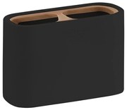 Gedy - Stojak na szczoteczki do zębów NINFEA czarny/bambus