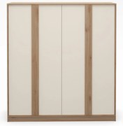 Kremowo-naturalna szafa w dekorze dębu 180x197,5x53 cm Dennis – Marckeric