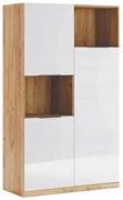 Nowoczesny regał półotwarty dąb craft + biały połysk F9-H24