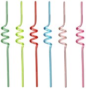 Słomki zakręcone, kolorowe, 6 sztuk