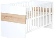 Biało-naturalne łóżeczko 70x140 cm Lion – Roba