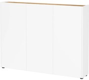 Biała szafka w dekorze dębu 138x105x25 cm Libbiano – Germania