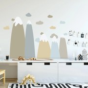 Naklejki na ścianę - Góry z chmurkami