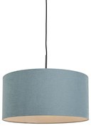 Lampa wisząca czarna z niebieskim kloszem 50 cm - Combi 1 Nowoczesny Oswietlenie wewnetrzne