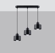 Lampa wisząca SAVAR 3 czarna SOLLUX  LIGHTING