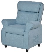 HOMCOM Fotel dziecięcy sofa dziecięca kanapa dziecięca tapczan regulowany z podnóżkiem niebieski