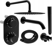 Mexen Kai DR70 zestaw wannowo-prysznicowy podtynkowy z deszczownicą 30 cm, czarny - 77602DR70301-70