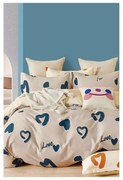 Beżowa pościel jednoosobowa z bawełny renforcé z prześcieradłem 160x220 cm Amore – Mila Home