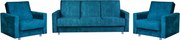 Zestaw wypoczynkowy wersalka fotele turkus morski