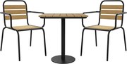 Ogrodowy zestaw jadalniany z polywood i metalu: stół dł. 70 cm i 2 krzesła składane - Czarny - LYLIOS od MYLIA