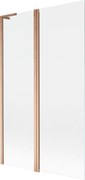 Mexen Mist L parawan nawannowy 2-skrzydłowy 110 x 150 cm, transparent, miedź szczotkowana - 8A9L-110-011-65-00