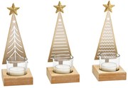 Świąteczny świecznik metalowy CHRISTMAS TREE 18 cm złoty