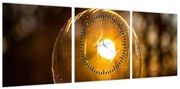 Obraz - Przezroczysta bańka (z zegarem) (90x30 cm)
