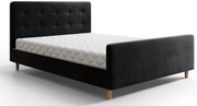 Czarne tapicerowane łóżko z pojemnikiem 5 rozmiarów G7-P93