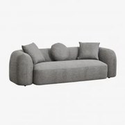 Sofa 3-osobowa Z Szenilu Coco Granitowo-szary Gruby Szenil - Sklum