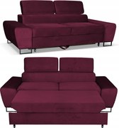 Sofa kanapa Bosso salon Family meble bordowy welur reg zagłówek