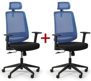 Krzesło biurowe RICH 1+1 GRATIS, niebieski