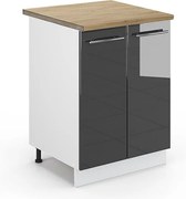 Szafki kuchenne antracyt wysoki połysk 60x60x82 fame-line