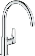 Bateria Kuchenna Jednouchwytowa BauLoop 31368001 - Wysoki Obrotowy Uchwyt - Chrom GROHE