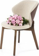 Nowoczesne beżowe krzesło drewniane - Defiks