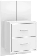 Wisząca szafka nocna z szufladami biały połysk L9-B93