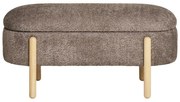 Brązowa ławka z materiału bouclé Branca – House Nordic
