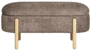 Brązowa ławka z materiału bouclé Branca – House Nordic