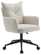 Krzesło biurowe - Sztruks - Kremowy i czarny - Regulowana wysokość - BATARU Pascala Morabito