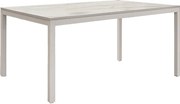 Drewniany stół, marmurowe wykończenie i biały metal, rozkładany 110x70 - TROPEA