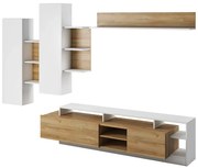 Meblościanka dąb grandson + biały mat L3-L56