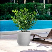 Wazon żywiczny cylindryczny Raffaello Bianco 35x34cm do roślin doniczkowych i ogrodowych