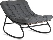 Fotel Bujany Ogrodowy AURORA na Płozach Szary Nowoczesny