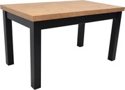 Solidny stół rozkładany R-7 100x200/300 czarny/blat Lancelot + nogi drewniane