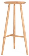 Hoker z litego drewna dębowego w naturalnym kolorze (wysokość siedziska 75 cm) Blanc – Gazzda