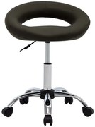 Brązowy tapicerowany taboret warsztatowy W8-N07