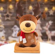 Pluszowy RENIFER z dziecięcym kocykiem w środku, brązowy